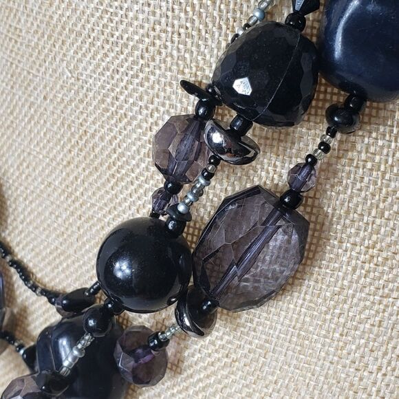 TRIPLE STRAND BEADED NECKLACE  - Picture 2 of 6